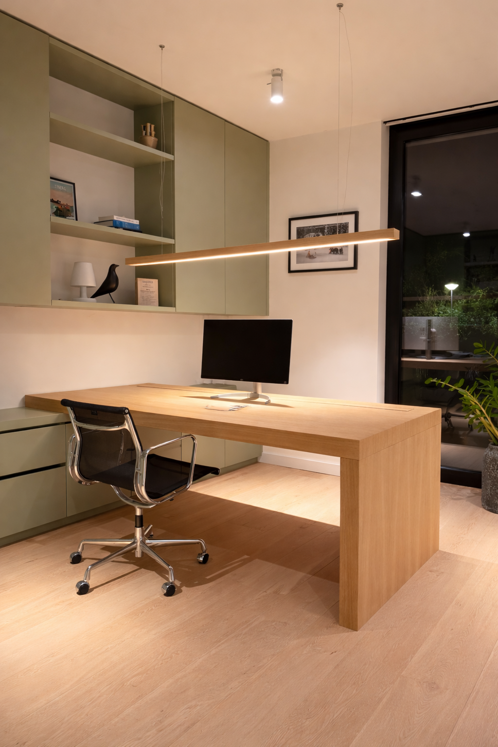 Linea — indoor pendant lamp in solid oak